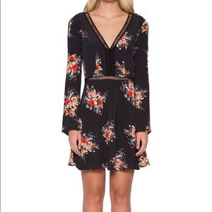 Willow & Clay Black Floral Cut-Out Mini Dress